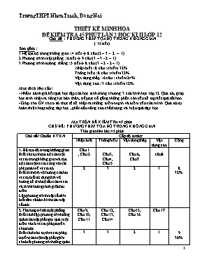 Thiết kế minh họa đề kiểm tra 45 phút lần 2 học kì II lớp 12 - Trường THPT Nhơn Trạch, Đồng Nai